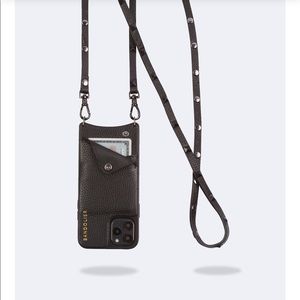 Sarah Pebble Leather Crossbody Bandolier - Black